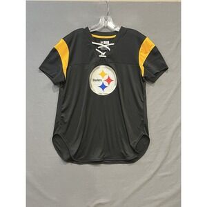 Pittsburgh Steelers Lace Up Jersey Women's XL Black NFL Team Apparel Football